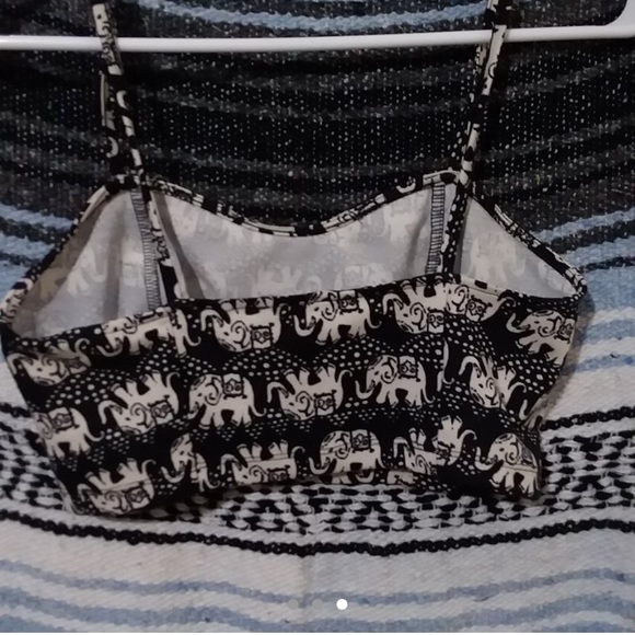 Black and white detailed elephant bralette - Picture 3 of 3